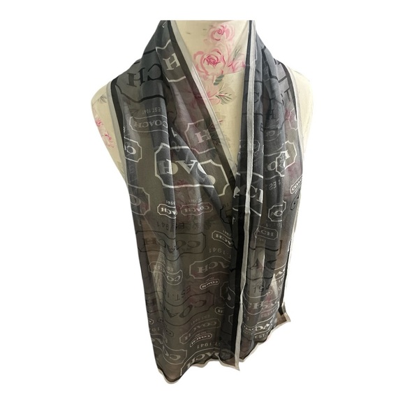 Rare Vintage Coach Silk Scarf 🧣 11” X 60” Ombre - Picture 5 of 8